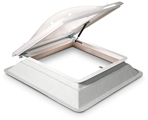 Ironlux - Claraboya Cuadrada para Techo Apertura Acceso - Bivalva - Incluye Cúpula, Zócalo de PVC y Accesorios para el Montaje - Anti-condensación - Tragaluz - AxB = 70 x 70 cm