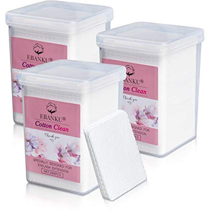 EBANKU coton tampons outil de suppression non-tissé pour l'extension de cils colle et vernis à ongles en supprimant les tampons de nettoyage d'essuyage (600PCS)