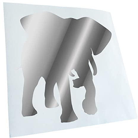 Kiwistar - Autoaufkleber - Elefant Motiv 4 - Rüsseltiere - chrom - 40x40cm - Heckscheibe Auto Aufkleber wetterfest für Kfz LKW Mofa Truck - Sticker außen selbstklebend Tuning Zubehör für Fenster