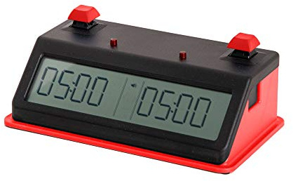 Tap N Set Digital Chess Clock - by US Chess (Button - Red and Red)