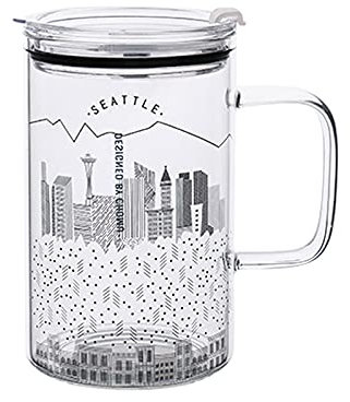 caihuashopping Vasos de Agua Conjunto de Copa de Vidrio de 2 Piezas con asa 33.8oz Cristalería sin Plomo con pajitas de Gran Capacidad de Bebida de café Whisky Juego de Taza de Cerveza Vasos Cristal