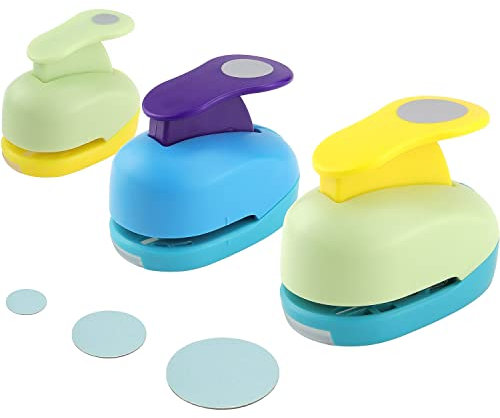 Rayong Circle Punch 3 Pack Mini Round Paper Punch for Crafting Scrapbooking Cards & Arts (8mm, 15mm, 25mm)