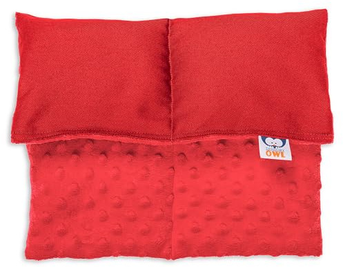 Sensory Owl Coussin Lesté Coussin Pondéré pour Genoux Thérapeutique en Coton Tissu Minky pour Enfants Adultes Réduction du Stress 30 x 40 cm 4 kg Rouge