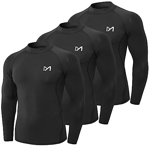 MEETYOO Tee Shirt Compression Homme Manche Longue/Courte,Baselayer Maillot Running Vetement Fitness pour Sports Jogging Musculation