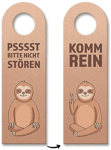 Psssst bitte nicht stören oder Komm rein Türhänger 3er Set mit niedlichem Faultier lustiger Türhänger 3er Set aus Filz um beim Chillen oder meditieren nicht mehr gestört zu werden
