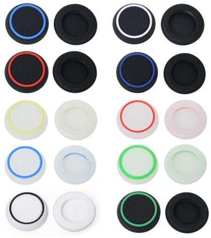INGJIA 20Pcs Joystick Kappen Thumb Grips: Thumbstick Grip Caps für Xbox One Series X/S, PS4, PS5 Controller Zubehör Sticks Joystick Aufsätze