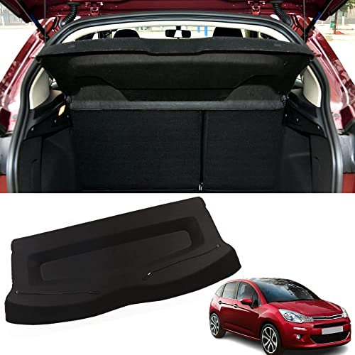 FUJIUM Auto Kofferraumabdeckung Rollo,für Citroen C3 2010-2016,Laderaumabdeckung Kofferraum Schutz Abdeckung Gepä Ckraumabdeckung,Ausziehbar Kofferraumabdeckung Zubehör