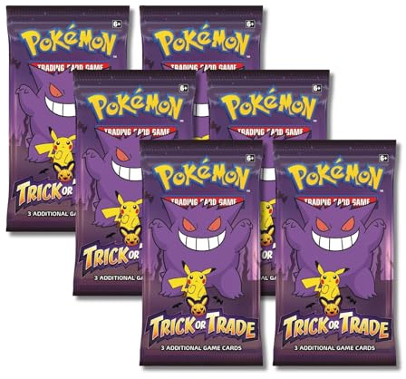 Pokemon 2023 Trick or Trade Gengar & Pikachu | 6 mini paquetes de refuerzo