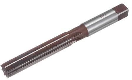 sourcing map 7/8 Hand Reamer H8 Accuracy Alloy Tool Steel 8 Flutes Straight Shank Milling Cutter Tool