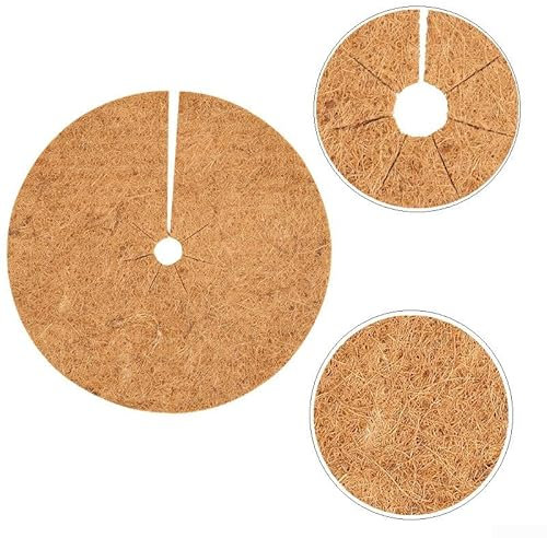 BlissfulAbode 3pack Mulch Mats, Coconut Fibers Mulch for RING Tree Protector Mat Coconut Mulching Discs Coconut Plant Protection Coconut Fibre Mat for Indoor Outdoor Garden (30CM)