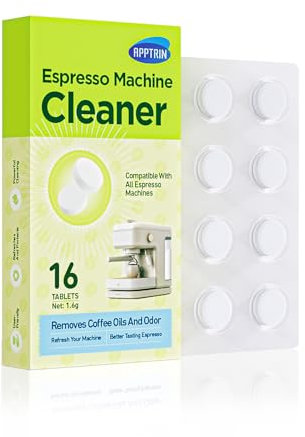 APPTRIN Coffee Machine & Espresso Machine Cleaning Tablets, Coffee Descaler Tablets Removes Coffee Grease & Oil (1 count (Pack of 16))