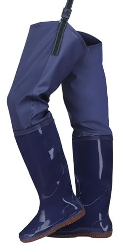 YUEXUEP Watstiefel PVC-Angel-Wathose, leichte, wasserdichte Stiefelfüße mit dicker Sohle und Profilsohle für die Gartenarbeit in der Landwirtschaft(Size:35 EU)