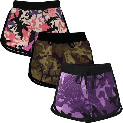 A2Z 4 Kids 3 Packa Tjejer Shorts Kontrast Idrotts Gym Bära Dansa Idrott Lättvikt Dagligen Träningspass Bekväm Sommar Varm Kort Spring Aktiva kläder - Shorts 4263 Pack E 13