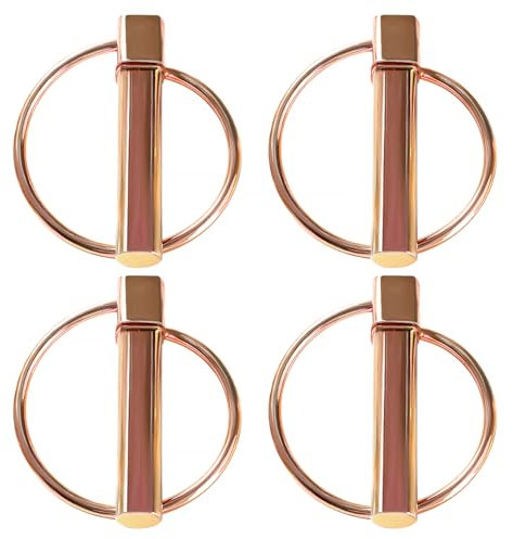YIXISI 4 Pezzi 10mm Lynch Pin, Sicurezza Rotondi Perni di Fissaggio, Coppiglie ad Anello Perni, Coppiglie Spine a Scatto, per Barca, Rimorchio, Trattore, Carrello, Falciatrici