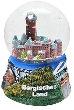 Souvenir Schneekugel Bergisches Land Schloss Burg 65 mm Durchmesser Reiseandenken Schüttelkugel | 30073