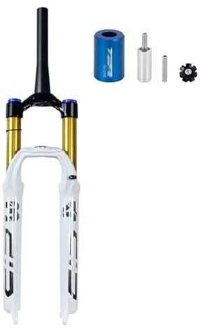ZECHAO Federgabel Mit Rückpralleinstellung, 1-1/2 Zoll Schnellspanner 140 MM Federweg Schulterkontrolle Scheibenbremse Luftgabel for 26/27,5 Zoll Mountainbike(Tapered Manual Lock,26inch)