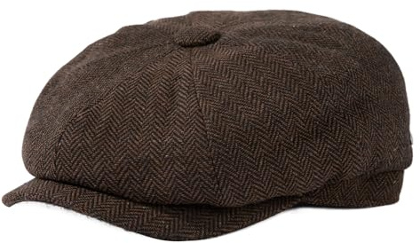 TOP-EX L/XL/XXL Woll-Tweed Newsboy Kappe für Herren Baker Boy Hut Flache Schirmkappe Warme Winterkappe Vintage Gatsby Ivy Golf Cabbie Hut, X-Large