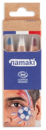 BIO Kinder Make-up Set 3 Jumbo Stifte - Blau, Weiß, Rot - Namaki