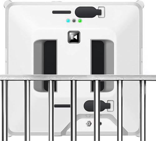 Robot Lavavetri, Robot Per La Pulizia Dei Vetri, Forte Aspirazione 3000 Pa, Robot Lavavetri Elettrico Quadrato Intelligente Con Telecomando/Doppio Spruzzo D'Acqua/Corpo Ultra-Sottile 6,5 Cm,White
