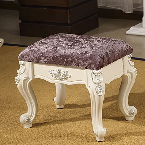 SJFJJKD Eissamt-Schminkhocker/Schminkhocker mit ABS-Kunststoff-Stahlbeinen/Make-up-Hocker/gepolsterte Bank/Klaviersitz-Stuhl-Bank im Schlafzimmer, Badezimmer, kräftig Friendship Years