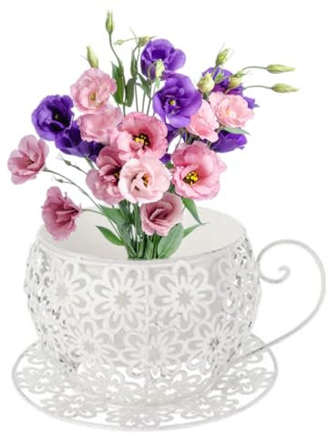 OnIUeZky Flower Pots Coffee Saucer Teacup Garden Planter Vintage Succulent Plant Holder White.
