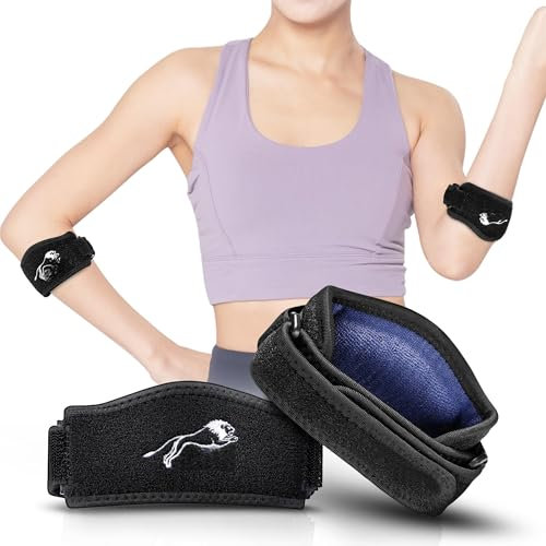 2 bandas ajustables para codo, codo, para levantamiento de pesas, codo para alivio de tendones en el codo, brazo de tenis y banda de golf
