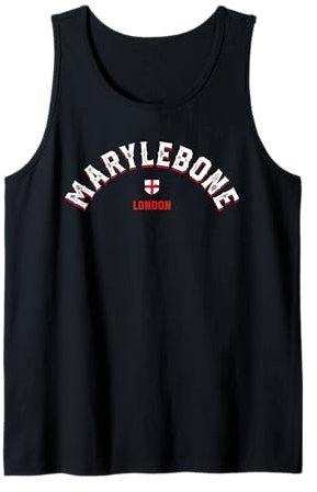 Marylebone Londres - Barrio Viajes Diseño Retro Inglaterra Camiseta sin Mangas