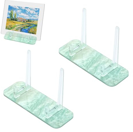 Soporte Fotos Soporte Platos Expositor Metacrilato,2 Uds Base para Marco de Fotos de Sobremesa 5.2MM de Distancia de Montaje Marco de Fotos para Marcos Acrílicos de Menos de 16.5 MM de Grosor