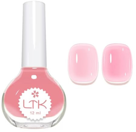 Pink Nail Polish - Sheer Pink Nail Varnish - Transparent Quick Dry Long Lasting Nail Polish - High Glossy Smooth Neutral Jelly Nail Art Polish No Need UV Lamp For Women Girls