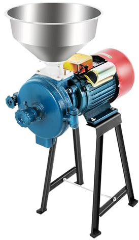 Mulino elettrico da 2200 W, mulino per cereali, 1400 giri/min, mulino per cereali commerciale con spessore regolabile, spremitura per cereali, mais paglia