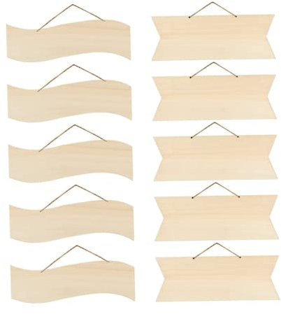 Angoily 10stücke Teiliges Blankes Holzschild Schnur Unbehandelte Holzplaketten Für Diy-basteln Glatt Geschliffen Zum Malen Schreiben Und Aufhängen Für Holzdeko Und Kreative Anwendungen