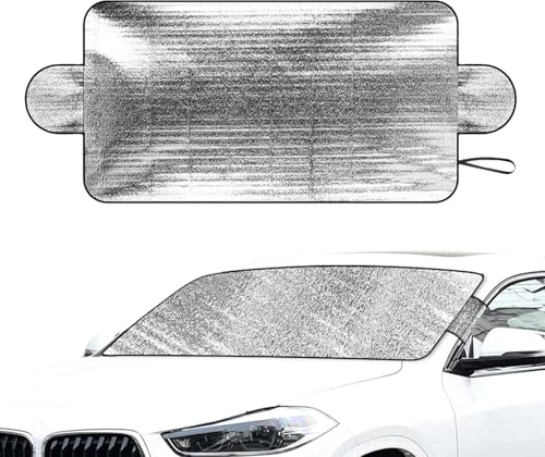 Frontscheibenabdeckung -150x70cm Frontscheiben Sonnenschutz Auto Windschutzscheibenabdeckung, Scheibenabdeckung Auto Winter Und Sommer, Gegen Schnee,E-IS, Frost, Staub, Sonne, UV-Schutz Für Autos S-UV