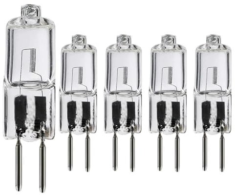 UGEFKMQ 5PC Light Bulbs G5.3 20W 24V GU5.3 Bi-Pin Base Bulb G5.3 24V 50W Halogen Bulb 2 Pin 2700K Warm White Dimmable Mechanical Work Light Bulb 50W