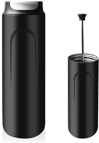 Mini French Coffee Press, 470ml Tragbare French Press Kaffeemaschine, Coffee Maker aus Edelstahl, Französische Kaffeepresse Doppelwandig Isoliert, Travel Press Kaffeebereiter für Camping und Reisen