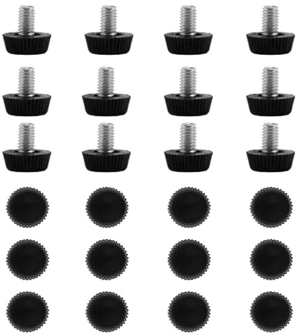 Xiciki Pack of 24 Adjustable Feet M6 Height Adjustable with Rubber Buffer - Furniture Feet M6, Vibration Damper Anti-Shock for Tables/Chairs/Sofa, Non-Slip Rubber Protection