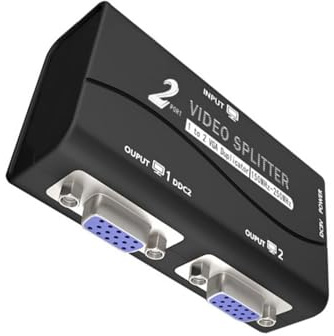 PEPWE Doppio Monitor VGA Splitter Adapter Supporta 1920x1440Resolution Per Migliora Segnali Display 1 A 2 VGA Duplicatori Distributore Video ad Alta Risoluzione