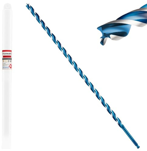 Keewaki 10mm x 460mm 3-Flute Auger Drill Bit for Wood – Extra Long Wood Drill Bits with Hex Shank, Heavy Duty Spiral Bit for Fast & Clean Deep Hole Drilling in Timber
