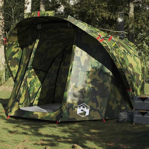 Owoxanthellate Angelzelt 4 Personen 260x276x179 cm Tarnmuster wasserdichtes Outdoor Campingzelt mit PU-Beschichtung und Fenster für Angeln Trekking und Garten