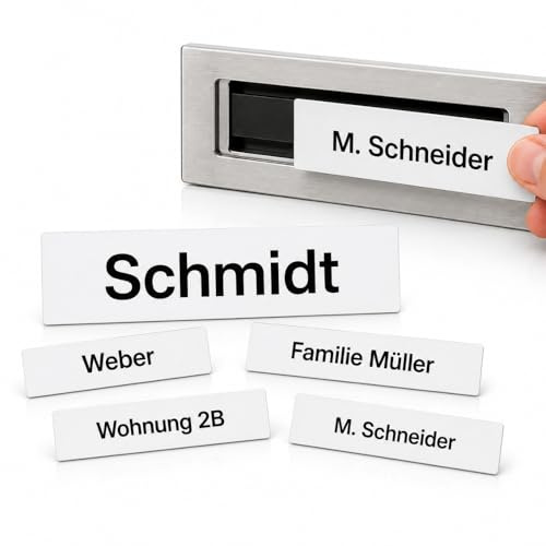 Passgenaue Einleger für Klingelschilder & Briefkastenschlitze – Personalisiertes Namensschild matt laminiert & individuell bedruckt (3)