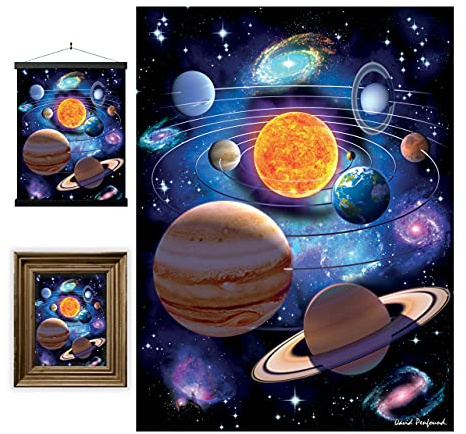 3D LiveLife Lenticular Pictures - You Are Here from Deluxebase. A3 Unframed Deep 3D Effect Planet Wall Art for Living Room, Bedroom or Kitchen. Unique Planet Print Poster for Home Decor.