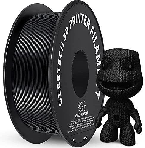 Geeetech Upgrade PLA Filament 1,75 mm, 3D Drucker PLA Filament,1 kg pro Spule, 1 Spulen,Schwarz