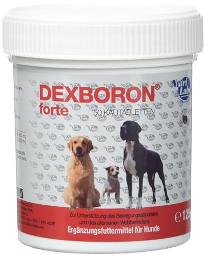 NutriLabs Dexboron® forte Hunde Kautabletten 50 STK. - Tabletten mit Teufelskralle für Hunde - Hunde Regenerationsmittel mit Weidenrinde, Weihrauchextrakt u.v.m. - Hunde Regenerationsmittel