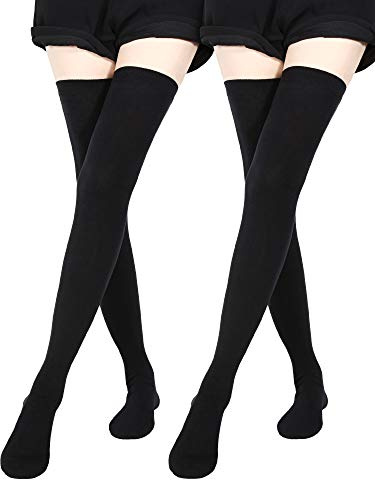 SATINIOR Calze Extra Lungo Coscia Alta Calze di Cotone Extra Lunghe Calze Stivali per Ragazze Donne (3)
