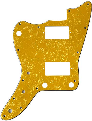 Passend für Japan Jazzmaster mit PAF-Tonabnehmern, Linkshänder, keine Rhythmus-Kontrolle, Gitarren-Pickguard (4-lagig, goldfarbene Perle)