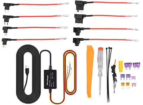 Dashcam Hardwire Kit, Typ C USB Hardwire-Kit, 12 V-28 V Bis 5 V Auto-Dash-Kamera-Ladekabel, USB-Adapter, Überhitzungsschutz für Spiegelkamera, GPS-Navigator, Radarwarner (TYP C)