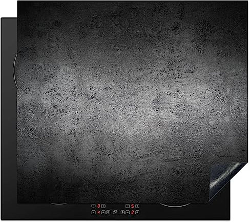 KitchenYeah© Herdabdeckplatte Einteilig Herdabdeckung Abdeckplatte für Ceranfeld Abdeckung Induktionskochfeld Aufrollbare Matte Beton - Grau - Retro - Zement - Structure - 57x51 cm