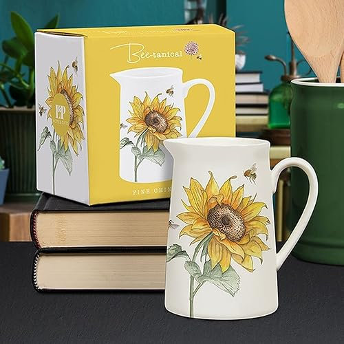 Bee-Tanical Sunflowers and Bees Small Fine China Jug