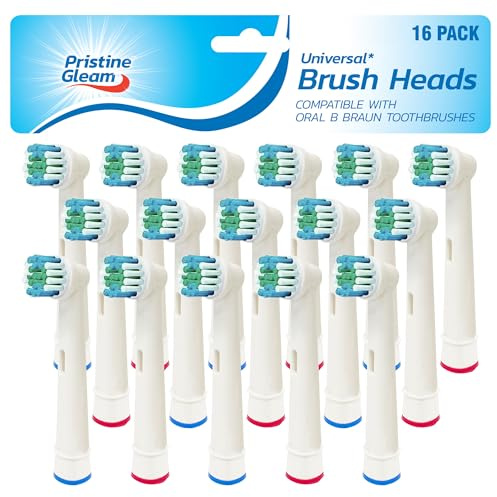 SOL Lot de 16 têtes de brosse à dents électrique universelles compatibles avec Oral-B Braun, poils souples pour enlever la plaque dentaire, design à clipser, idéal pour des dents saines et des