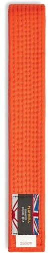 Playwell Martial Arts Cotton Solid Coloured Grading Belt - Orange (250cm)