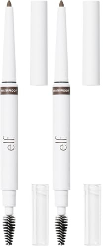 e.l.f. Instant Lift Waterproof Brow Pencil, Langanhaltender Augenbrauenstift Zur Pflege & Formung Der Augenbrauen, Vegan & Tierversuchsfrei, Deep Brown (Packung mit 2)